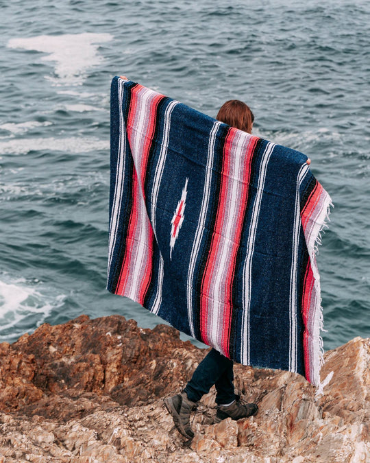 Aegean Blue & Pink Baja Diamond Blanket - One Revolver Surfboards