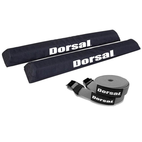 DORSAL Aero Roof Rack Pads with 15 ft Surf Straps - Pack of 4 for Car Surfboard Kayak SUP Long - One Revolver Surfboards
