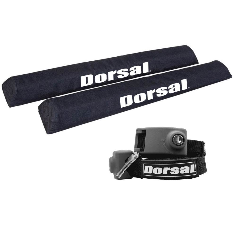 DORSAL Aero Roof Rack Pads 28 Inch Wide with Locking Straps - Pack of 4 for Car Surfboard Kayak SUP Long - One Revolver Surfboards