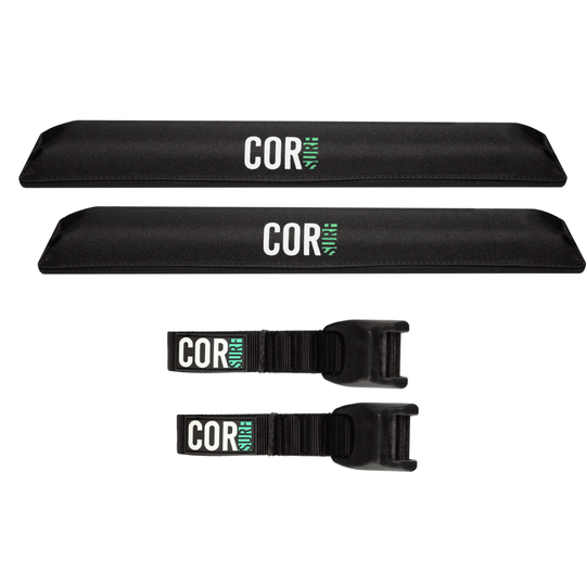 Aero Roof Rack Pad with 10' Scratch-Resistant Tie Downs(Flat Bars) - One Revolver Surfboards