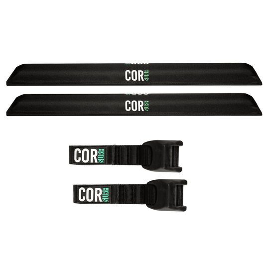 Aero Roof Rack Pad with 10' Scratch-Resistant Tie Downs(Flat Bars) - One Revolver Surfboards