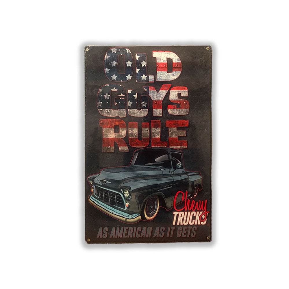 Chevy Trucks American As It Gets Vintage Metal Sign - One Revolver Surfboards