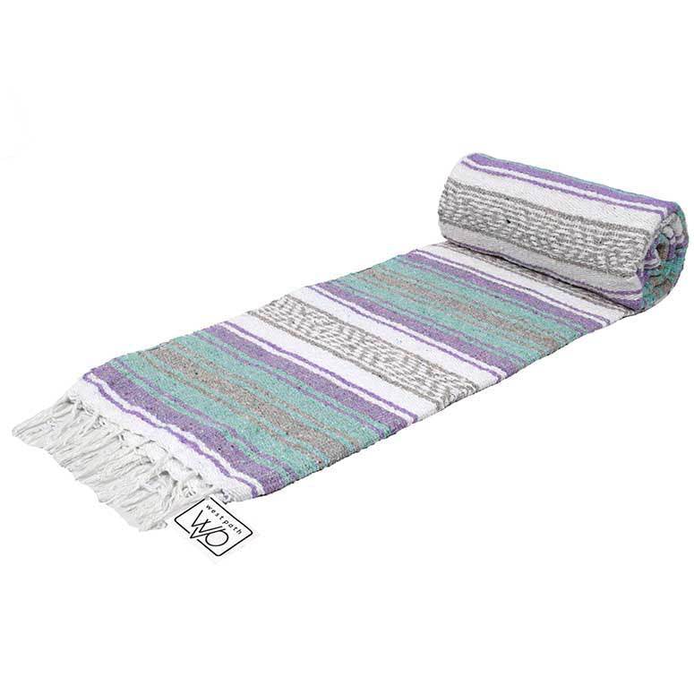 Seafoam Green & Pastel Purple Mexican Falsa Blanket - One Revolver Surfboards