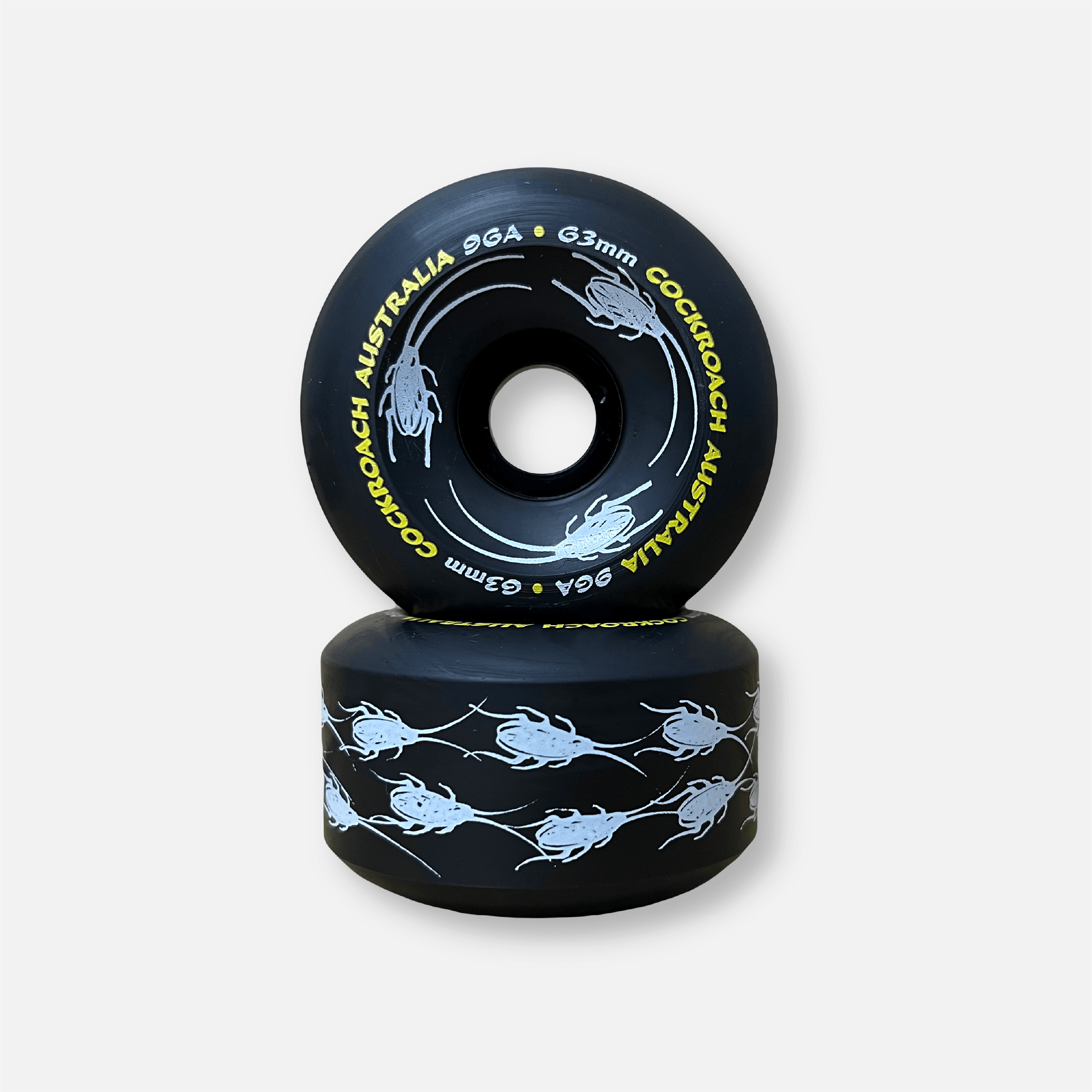 COCKROACH ORIGINAL BLACK 63mm 96A SKATEBOARD WHEELS - One Revolver Surfboards