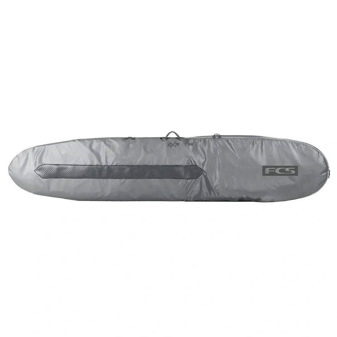 a surfboard bag sitting on top of a white surface