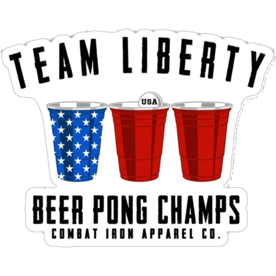 TEAM LIBERTY BEER PONG CHAMPS ALL WEATHER DECAL - DECAL - One Revolver Surfboards