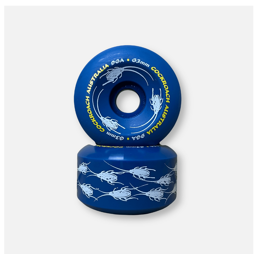 COCKROACH ORIGINAL BLUE 63mm 96A SKATEBOARD WHEELS - One Revolver Surfboards
