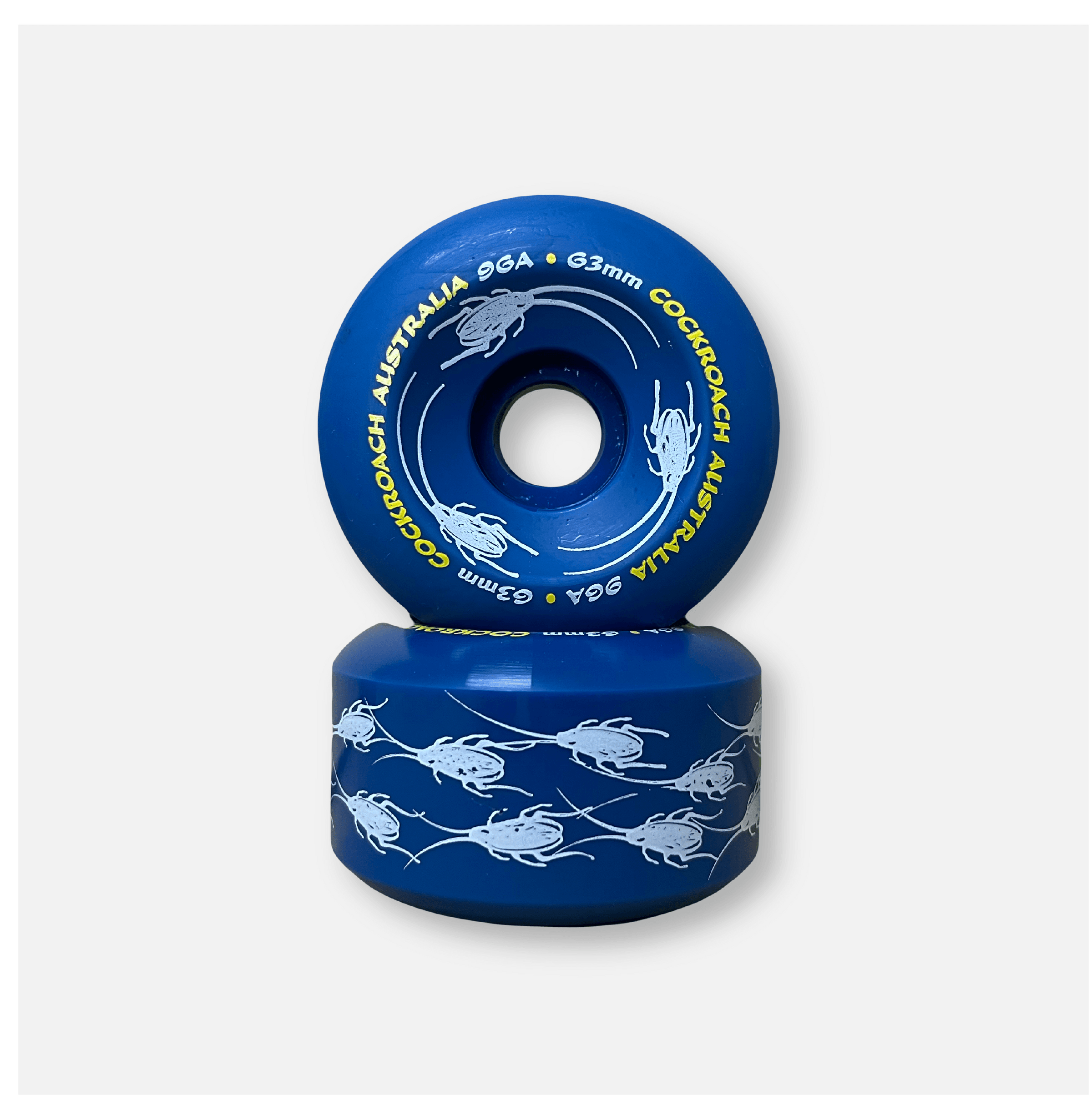 COCKROACH ORIGINAL BLUE 63mm 96A SKATEBOARD WHEELS - One Revolver Surfboards