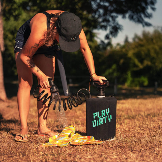 BeachBox Portable Shower Tank - 'Play Dirty' / Black - One Revolver Surfboards
