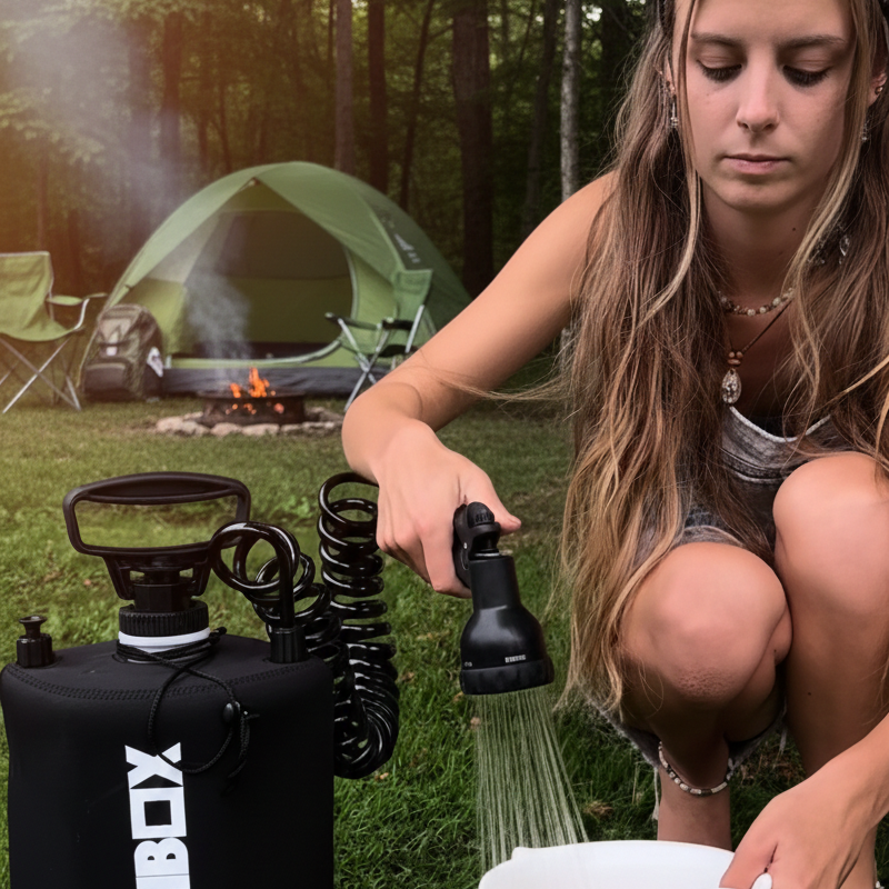 BeachBox Portable Camping Shower Tank - Black
