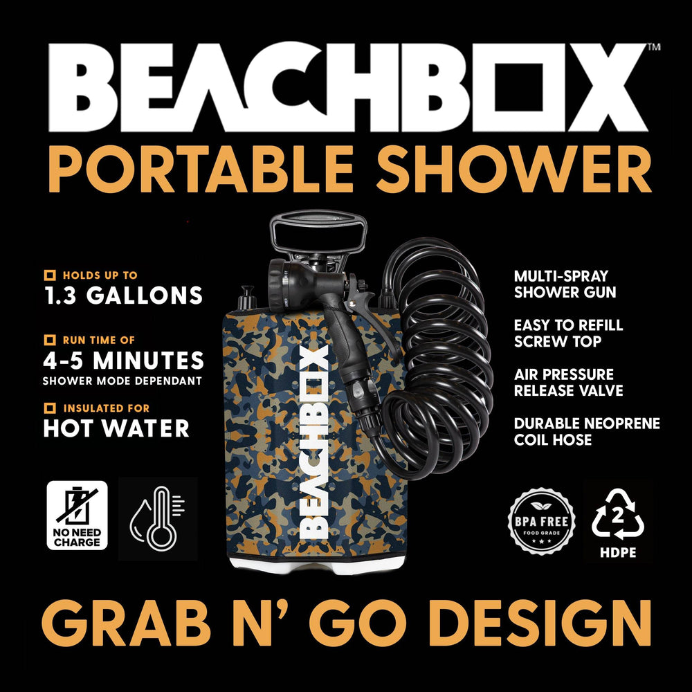 BeachBox Portable Shower Tank - 'Camo' - One Revolver Surfboards