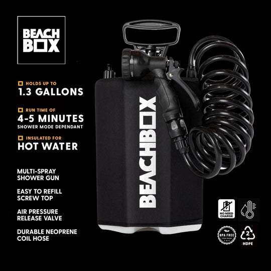 BeachBox Portable Outdoor Shower Tank - Black