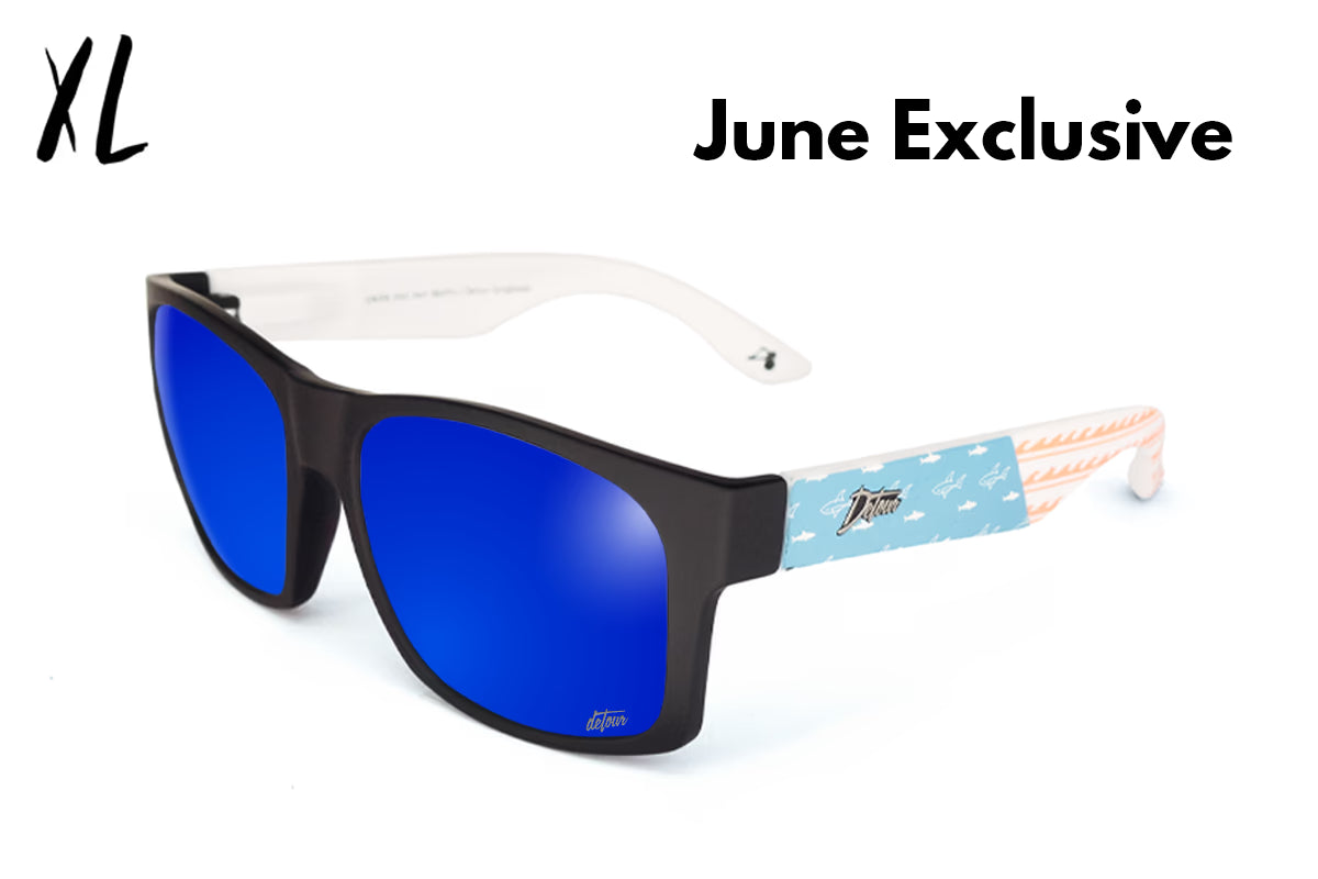 One Revolver Surfboards - Big Kahuna XL -Sharks & Stripes - Electric Blue Polarized Big Kahuna
