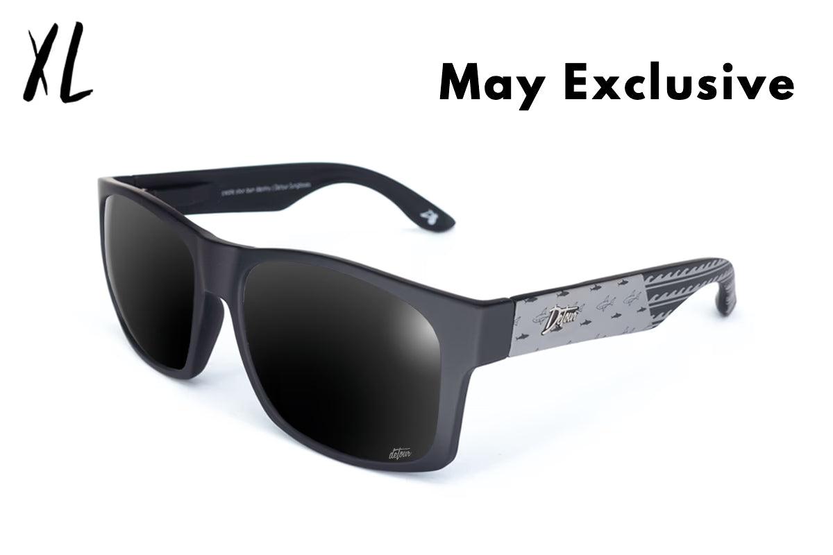 One Revolver Surfboards - Big Kahuna XL - Sharks & Stripes Blackout - Jet Black Polarized Big Kahuna