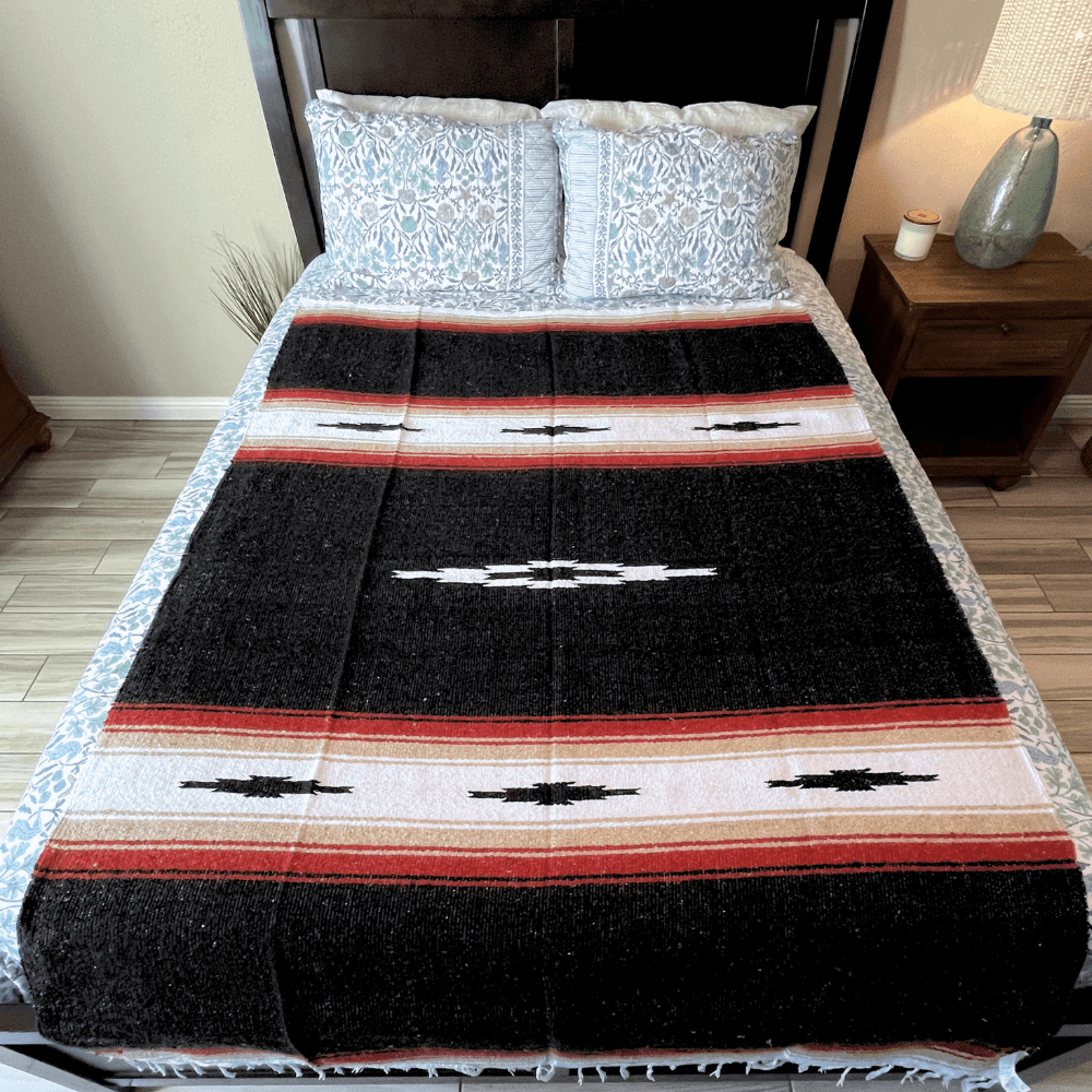 Black Baja Multi Diamond Yoga Blanket - One Revolver Surfboards