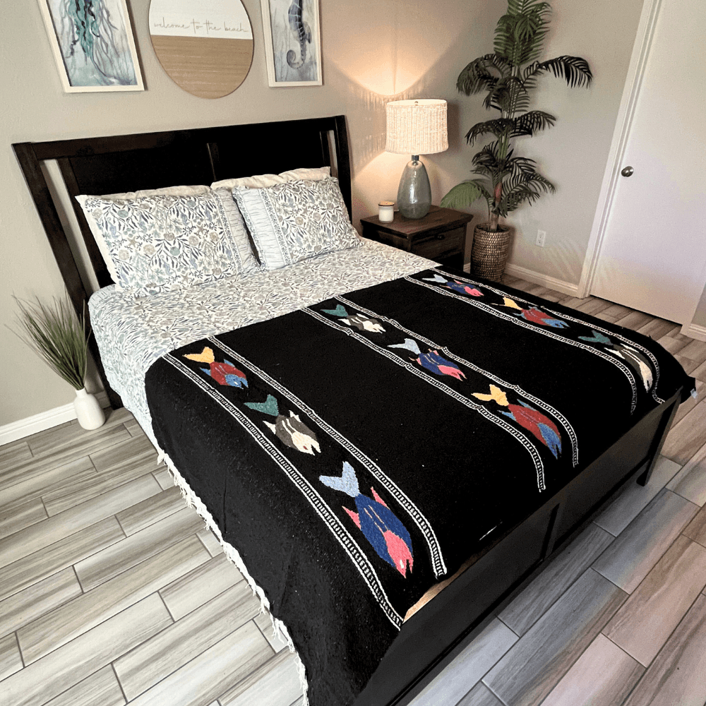 Black Baja Fish Yoga Blanket - One Revolver Surfboards