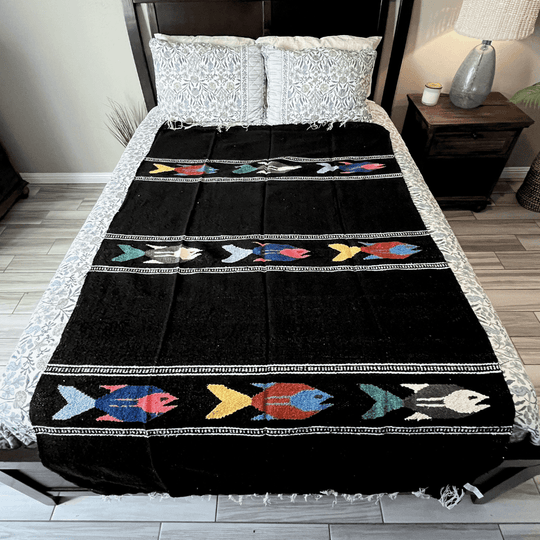 Black Baja Fish Yoga Blanket - One Revolver Surfboards