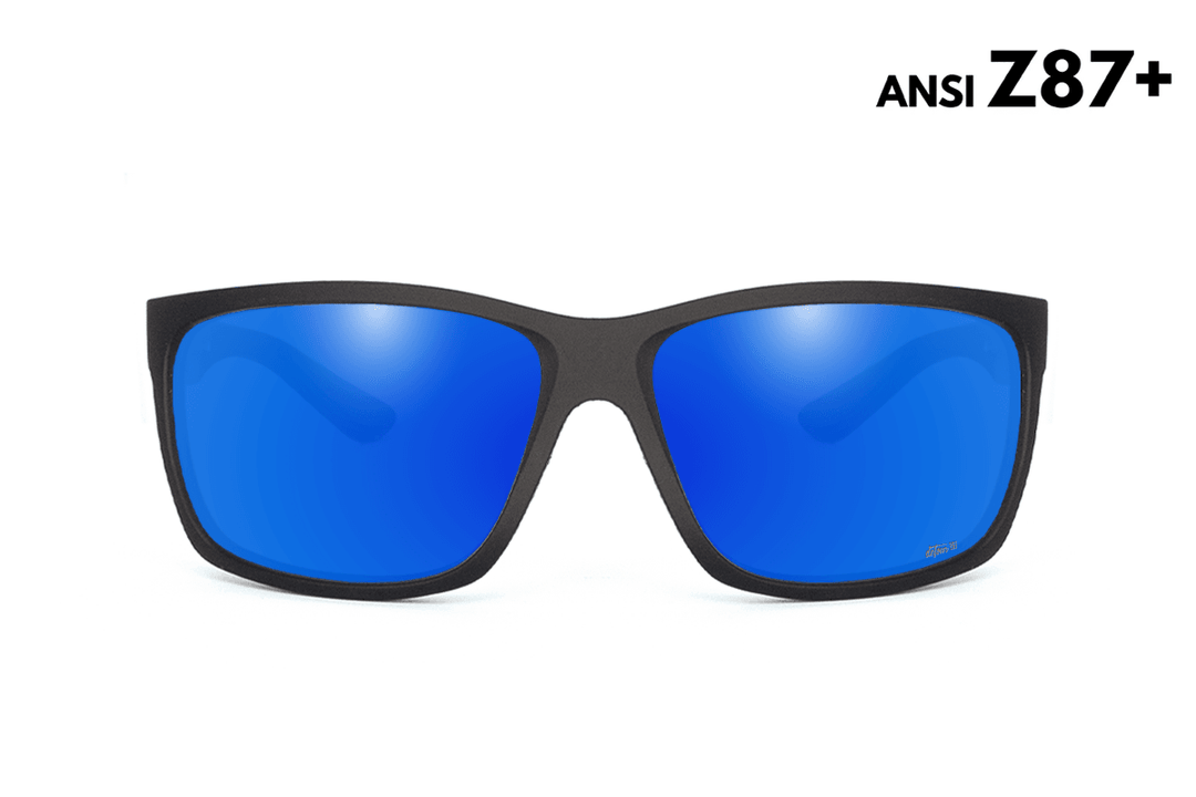Breach - Matte Black - Deep Blue Polarized ANSI Z87+ - One Revolver Surfboards