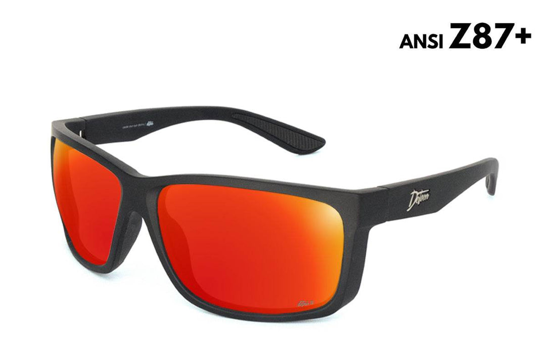 Breach - Matte Black - Red Sunset Polarized ANSI Z87+ - One Revolver Surfboards