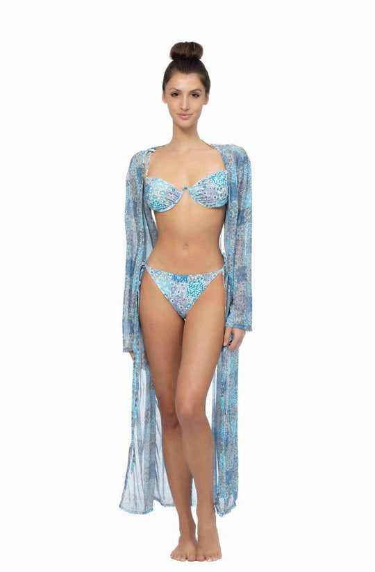 PATCHWORK PRINT MESH LONG COVER UP - One Revolver Surfboards