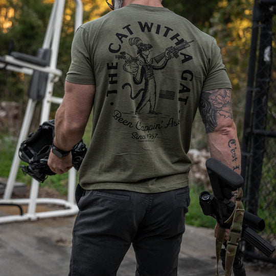 The Cat With A Gat Remix Men's T-Shirt - One Revolver Surfboards