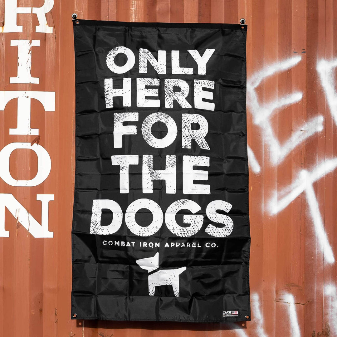 Only Here For The Dogs 3' x 5' Wall Flag - One Revolver Surfboards