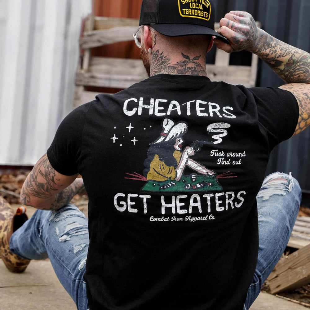 Cheaters Get Heaters Cowboy Edition Men's T-Shirt - One Revolver Surfboards