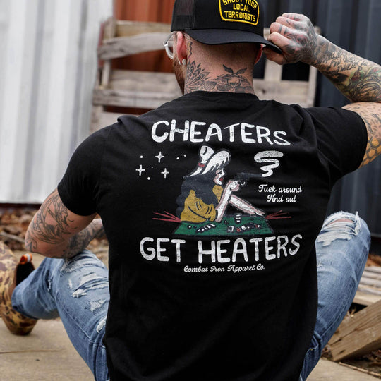 Cheaters Get Heaters Cowboy Edition Men's T-Shirt - One Revolver Surfboards