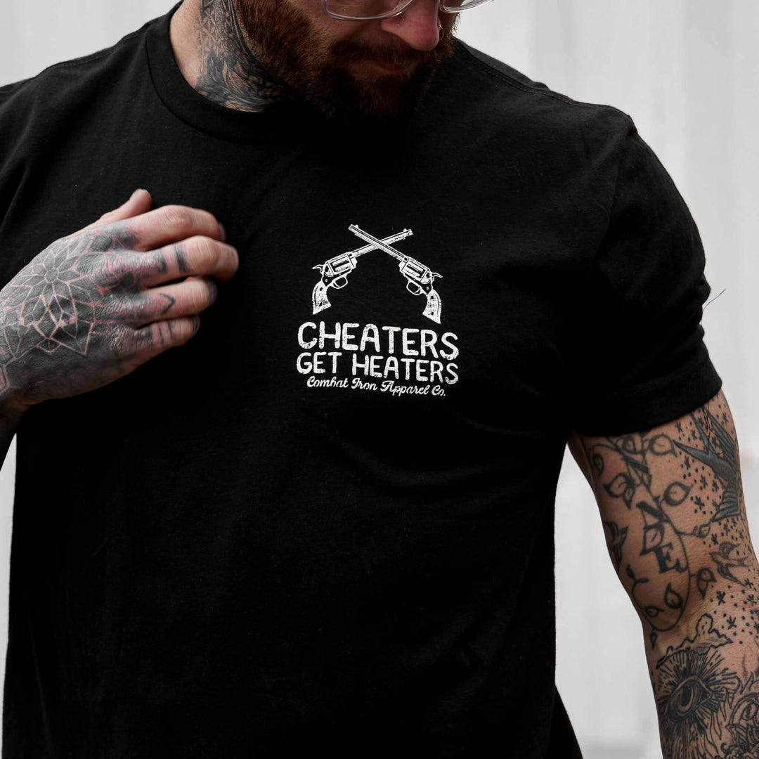Cheaters Get Heaters Cowboy Edition Men's T-Shirt - One Revolver Surfboards