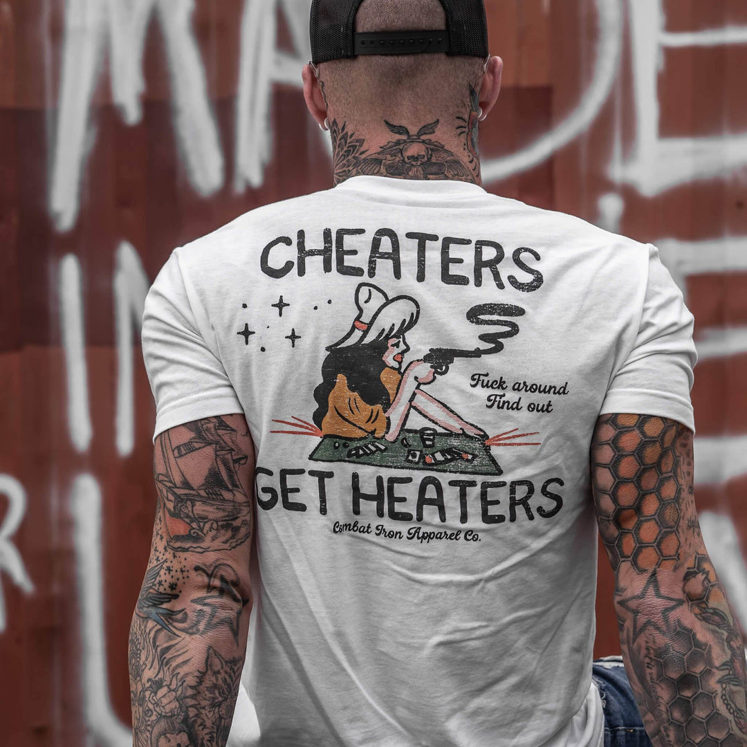 Cheaters Get Heaters Cowboy Edition Men's T-Shirt - One Revolver Surfboards