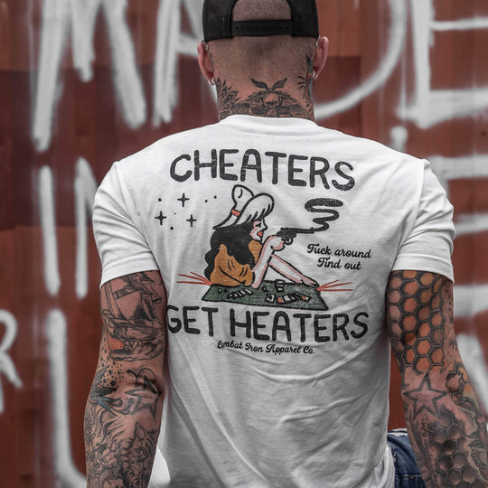 Cheaters Get Heaters Cowboy Edition Men's T-Shirt - One Revolver Surfboards