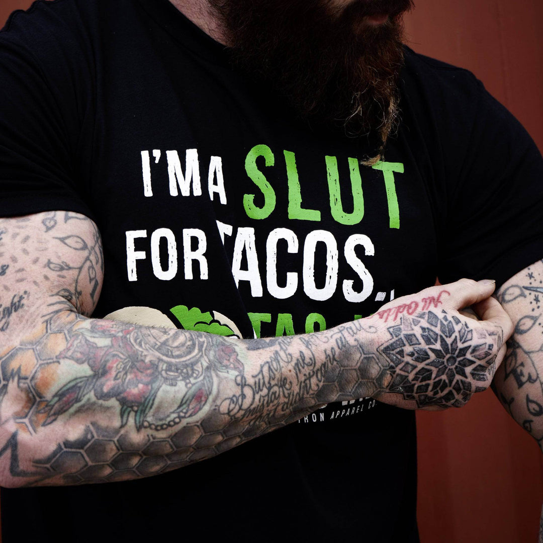 I’M A SLUT FOR TACOS. A TAC-HO IF YOU WILL Men's T-Shirt - One Revolver Surfboards