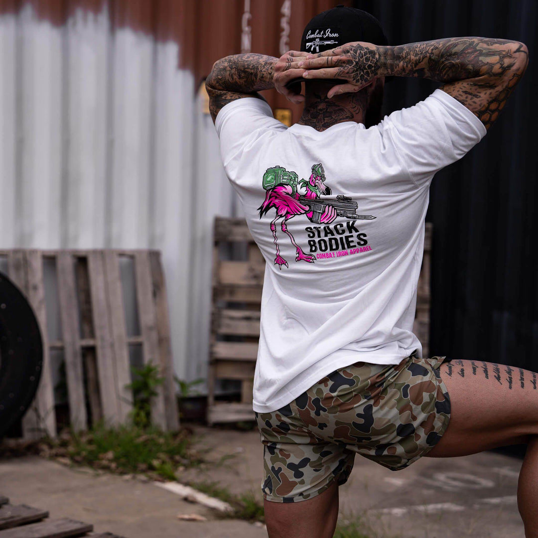 Flamingo Operator Stack Bodies Men's T-Shirt - GRAPHIC T-SHIRT - One Revolver Surfboards