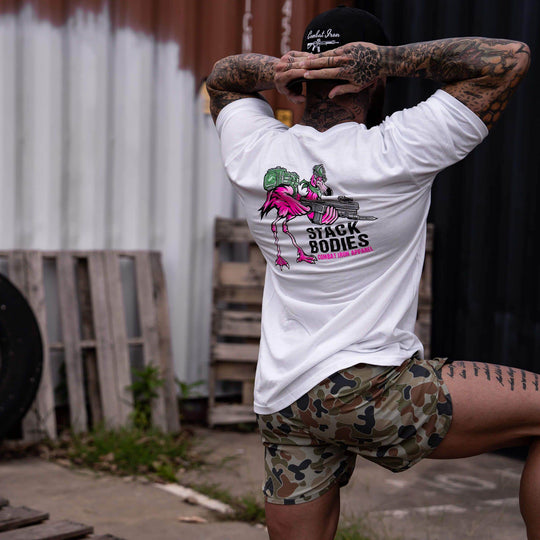 Flamingo Operator Stack Bodies Men's T-Shirt - GRAPHIC T-SHIRT - One Revolver Surfboards