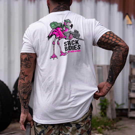 Flamingo Operator Stack Bodies Men's T-Shirt - GRAPHIC T-SHIRT - One Revolver Surfboards