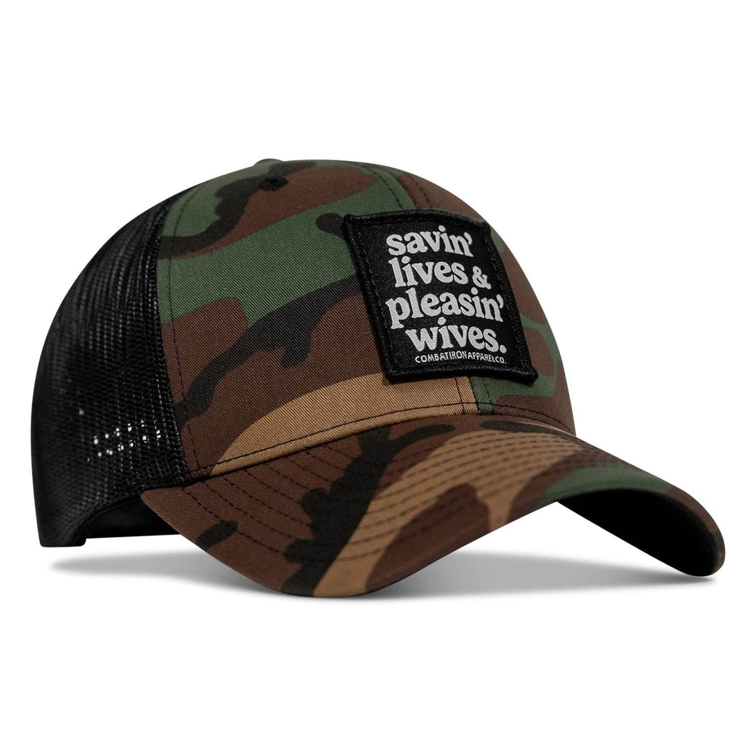 SAVIN' LIVES & PLEASIN' WIVES Patch SnapBack Hat - One Revolver Surfboards