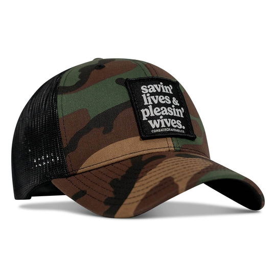 SAVIN' LIVES & PLEASIN' WIVES Patch SnapBack Hat - One Revolver Surfboards