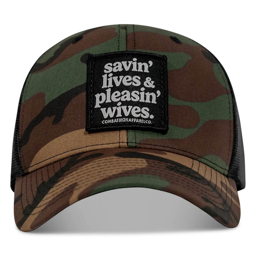 SAVIN' LIVES & PLEASIN' WIVES Patch SnapBack Hat - One Revolver Surfboards