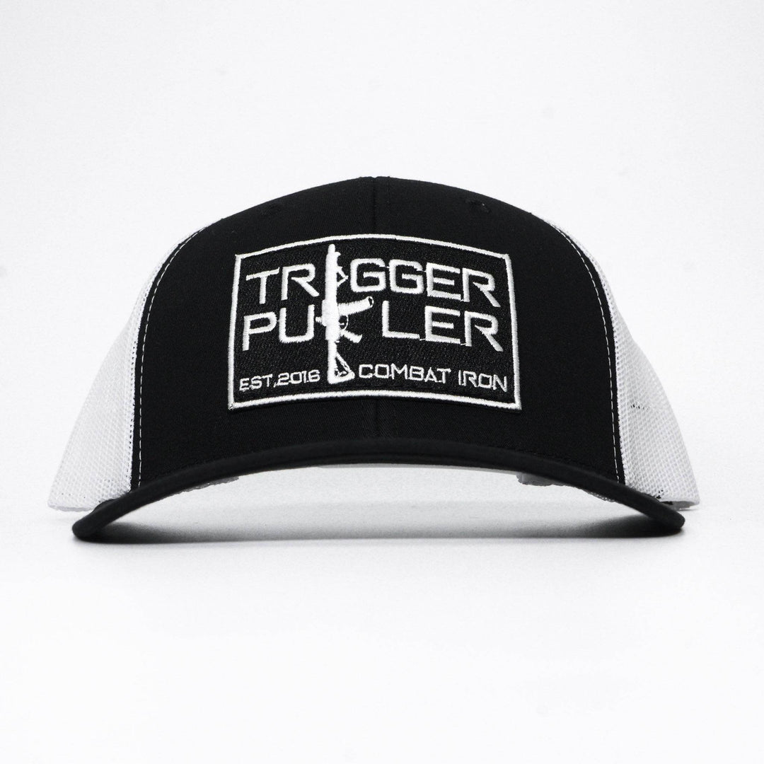 Trigger Puller Black Mid-Profile Mesh Snapback Hat - One Revolver Surfboards