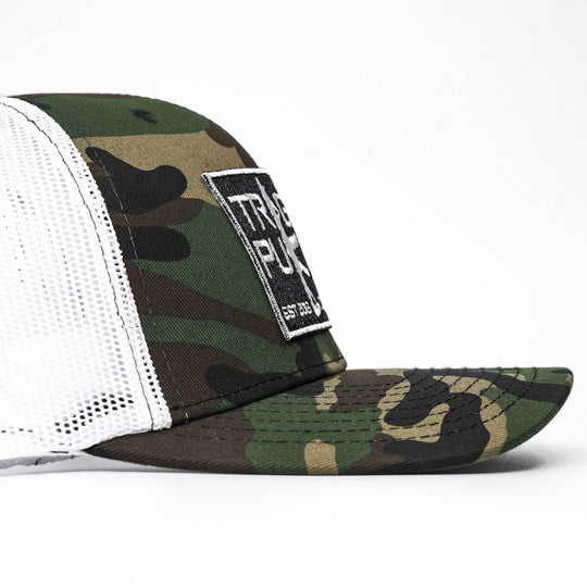 Trigger Puller Black Mid-Profile Mesh Snapback Hat - One Revolver Surfboards