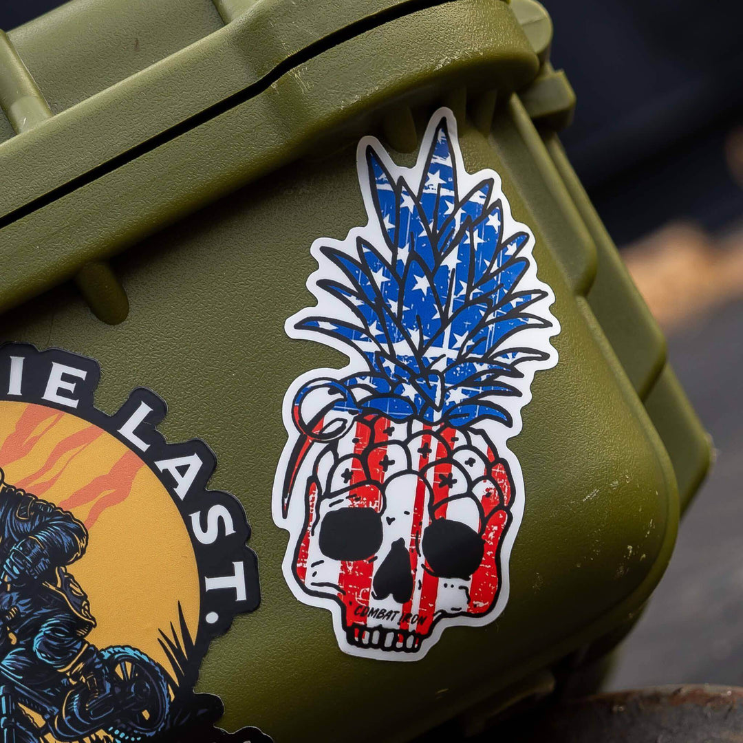 USA PATRIOTIC PINEAPPLE GRENADE DECAL - One Revolver Surfboards