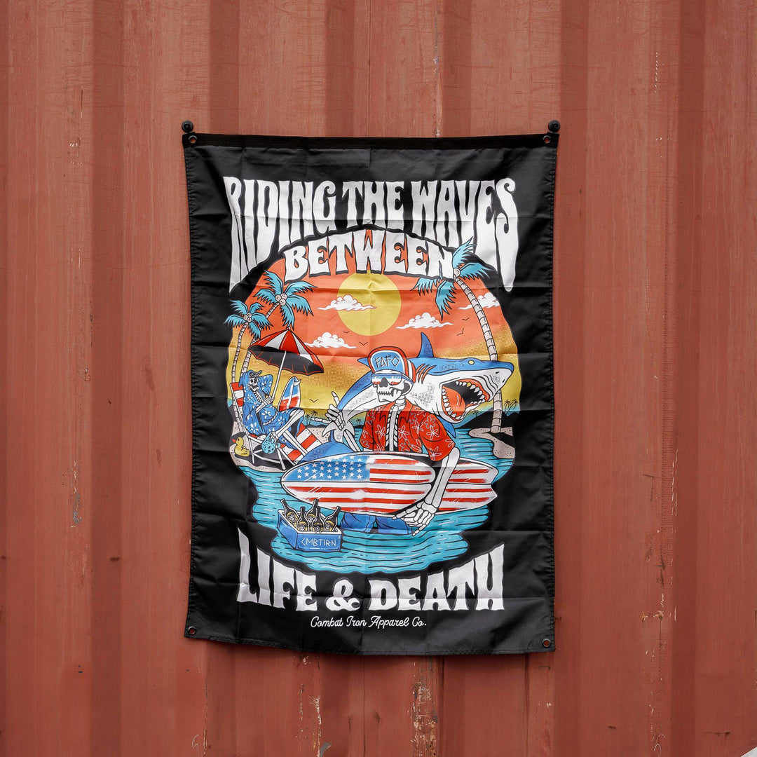 Life & Death Beach Day 3' X 4' Wall Flag - One Revolver Surfboards