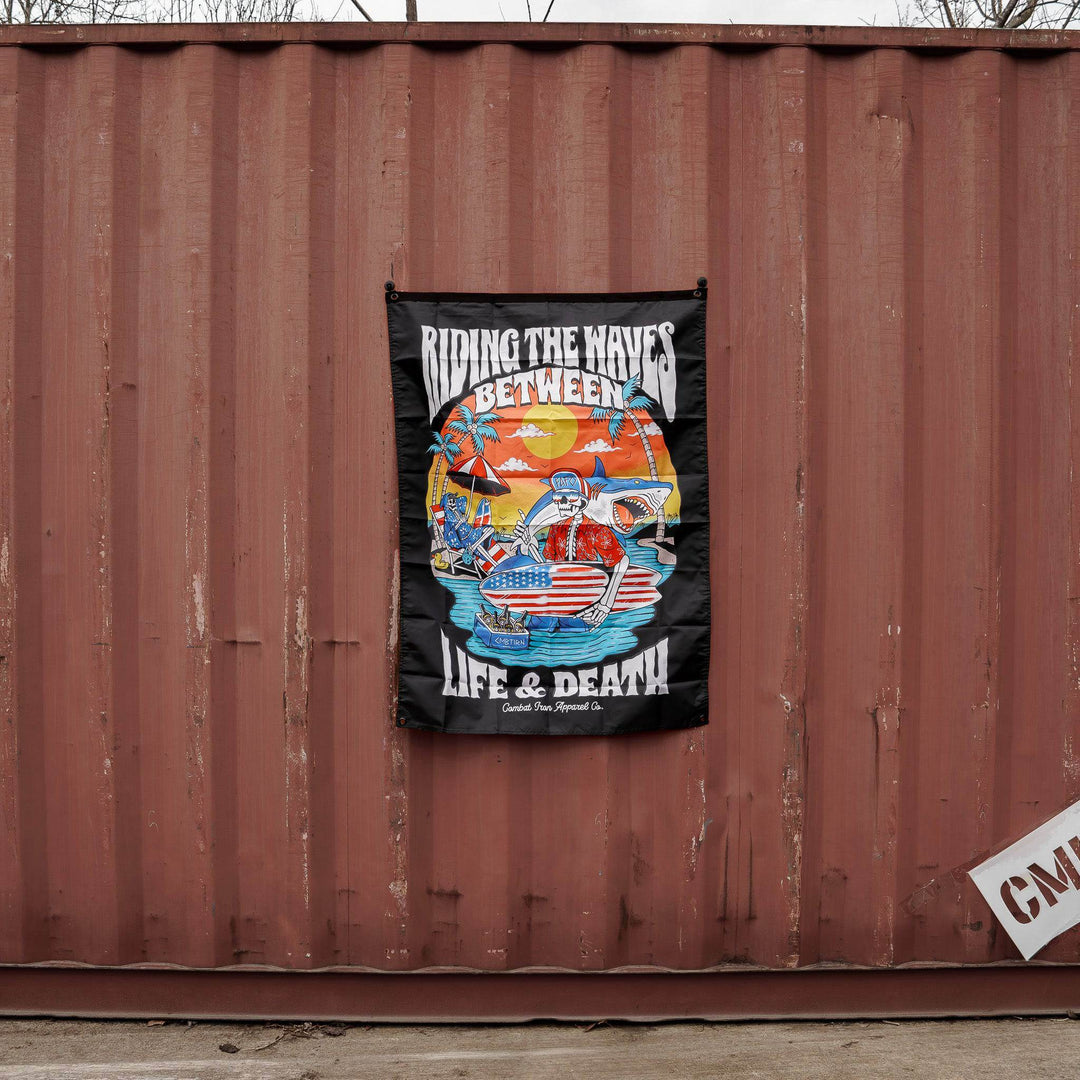 Life & Death Beach Day 3' X 4' Wall Flag - One Revolver Surfboards