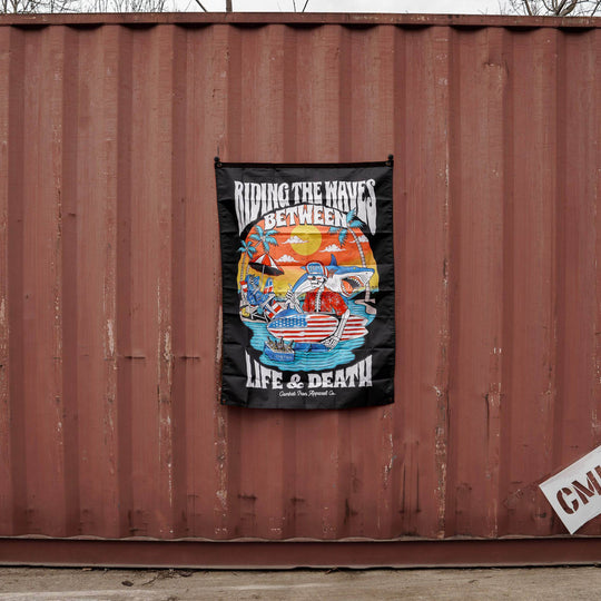 Life & Death Beach Day 3' X 4' Wall Flag - One Revolver Surfboards