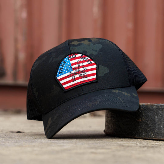 Take No Shit American Flag Patch SnapBack - HEADWEAR - One Revolver Surfboards