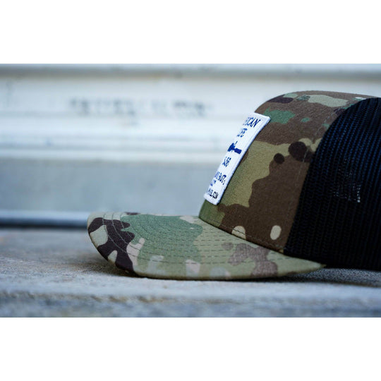 American Way Of Life White Patch Snapback Hat - One Revolver Surfboards
