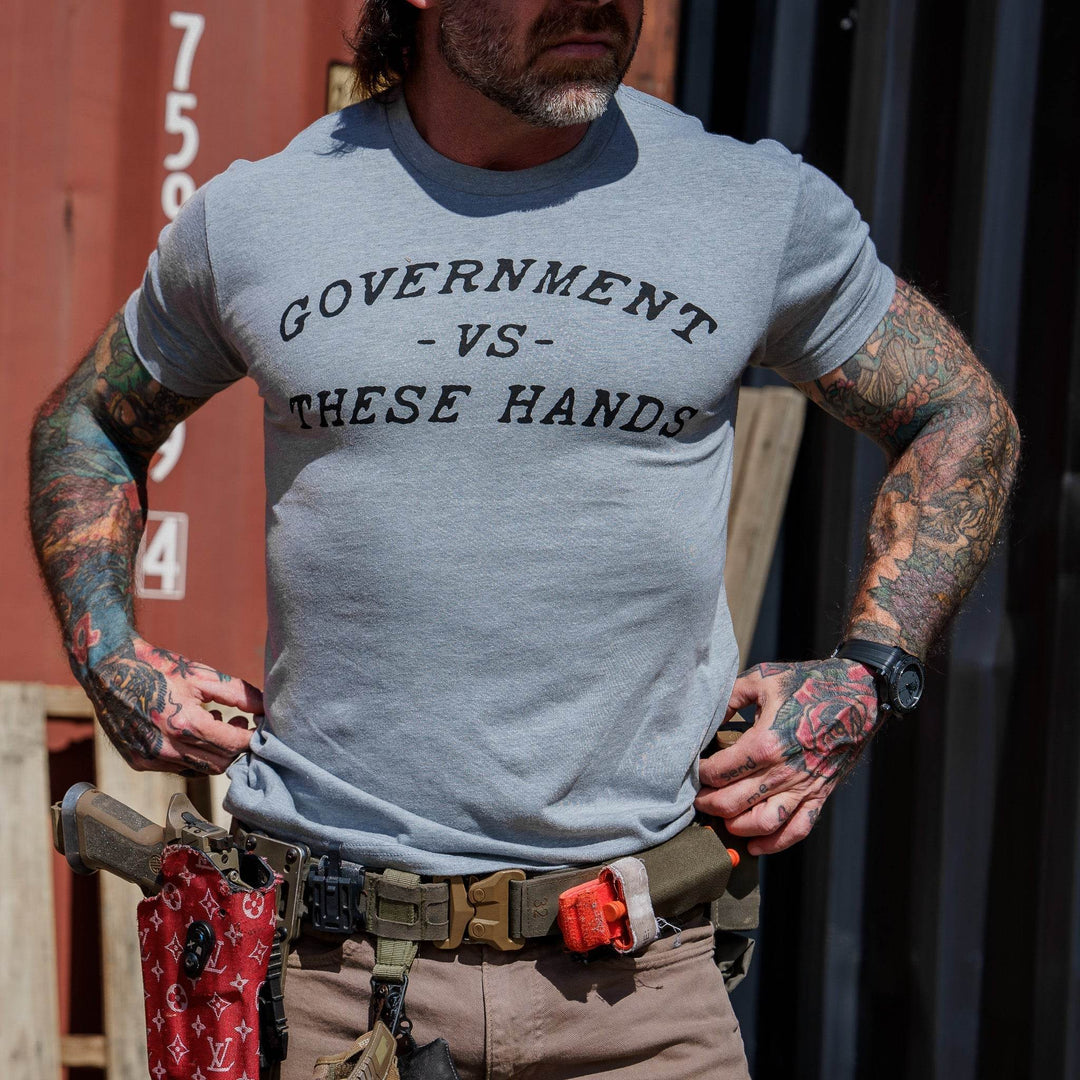 Government -vs- These Hands Men's T-Shirt - One Revolver Surfboards