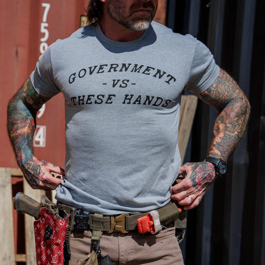 Government -vs- These Hands Men's T-Shirt - One Revolver Surfboards
