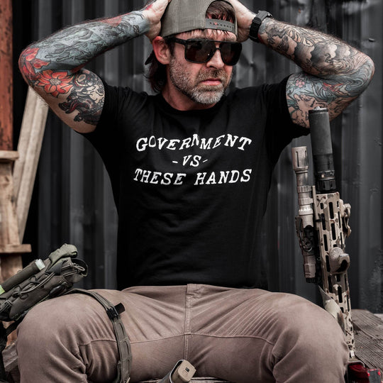 Government -vs- These Hands Men's T-Shirt - One Revolver Surfboards