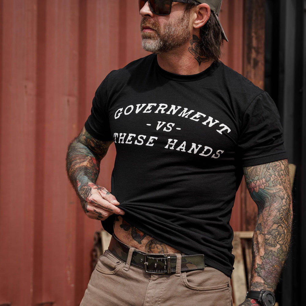 Government -vs- These Hands Men's T-Shirt - One Revolver Surfboards